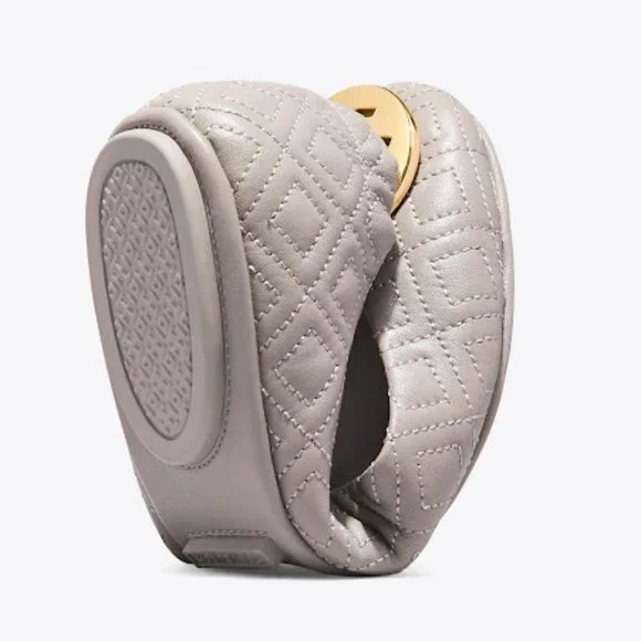 Tory Burch Minnie Travel Ballet Flat Quilted Leather Dust Storm Gold Taupe - Picture 6 of 10